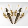 Paire d’Appliques en Bronze Ciselé et Doré à Deux Bras de Lumières d’Époque Louis XVI vers 1780 | Biron 