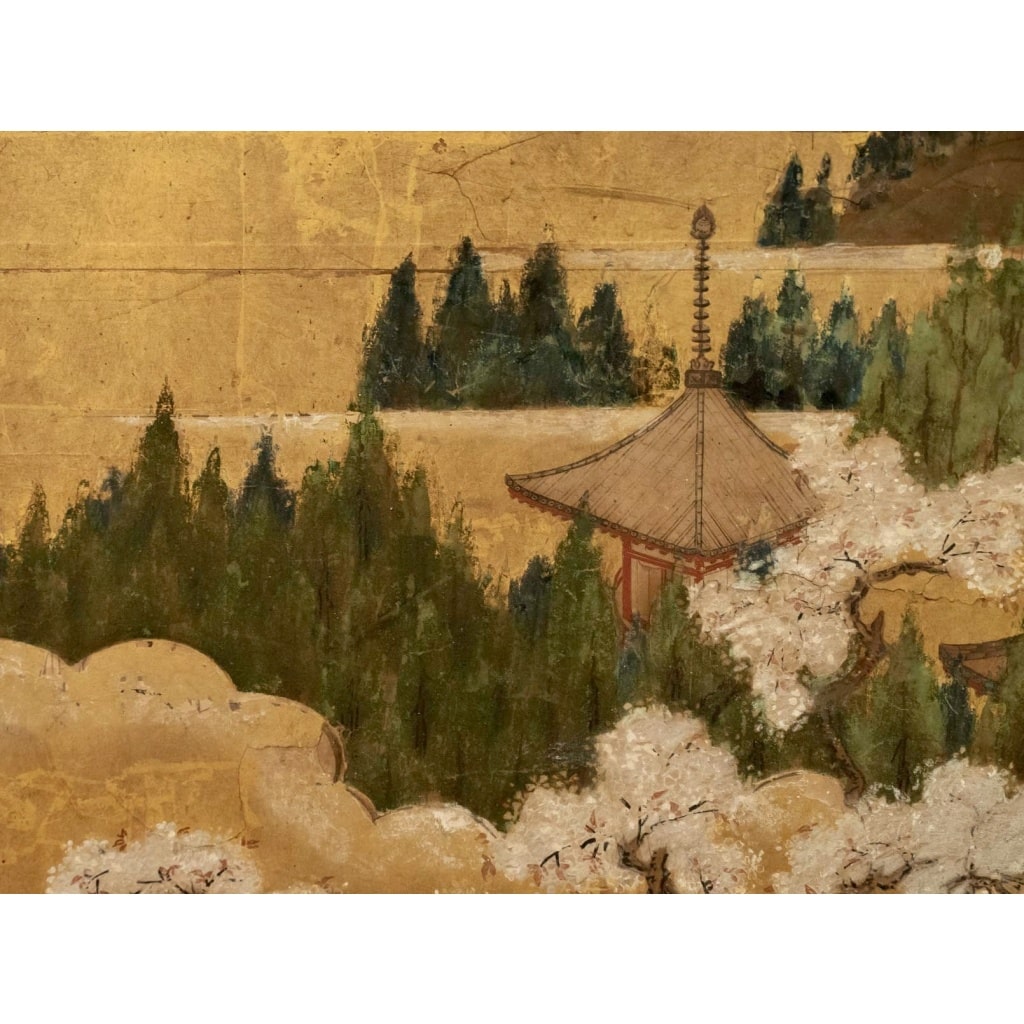 Paravent japonais à 2 panneaux époque Edo 17/18ème siècle | Biron 