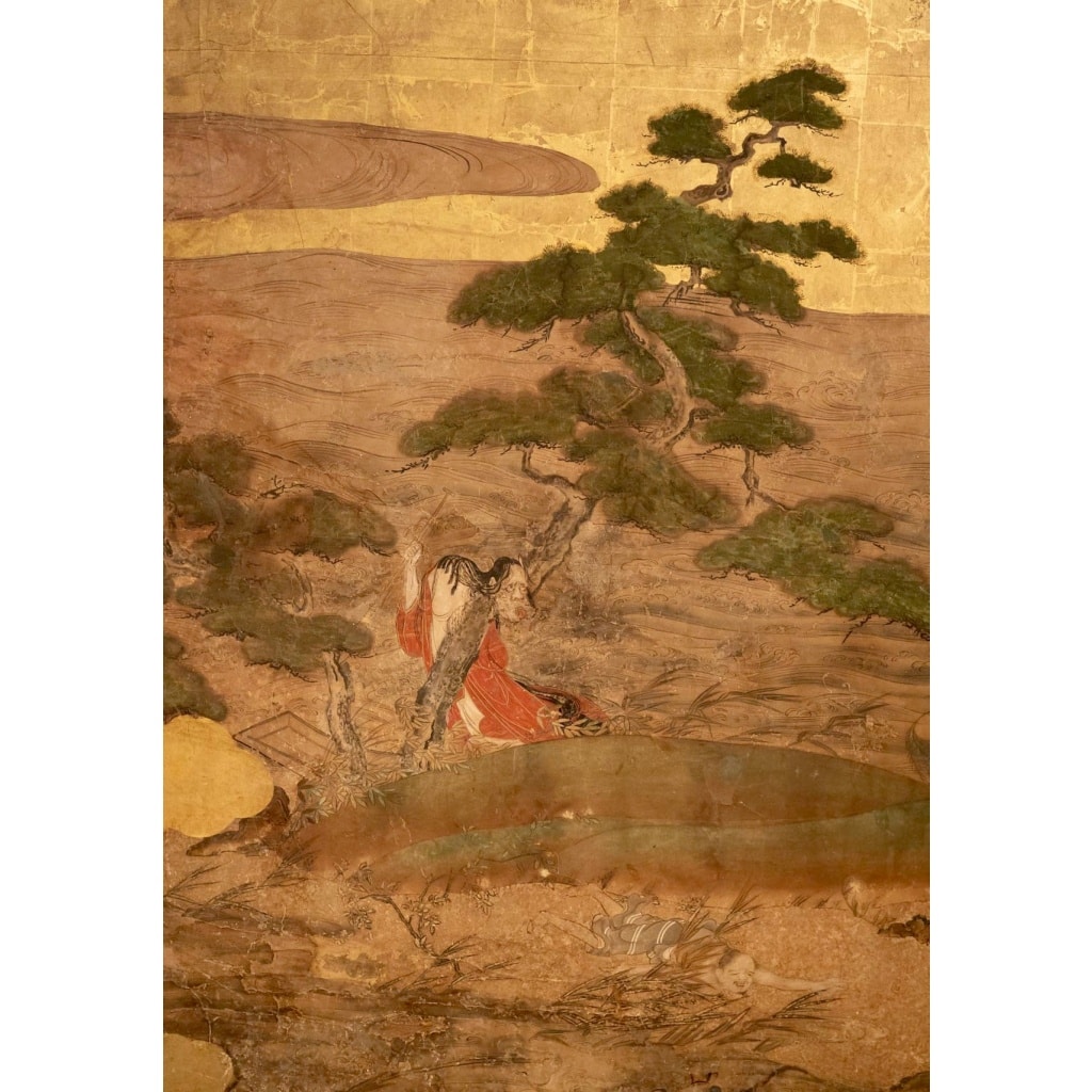 Paravent japonais à 2 panneaux époque Edo 17/18ème siècle | Biron 