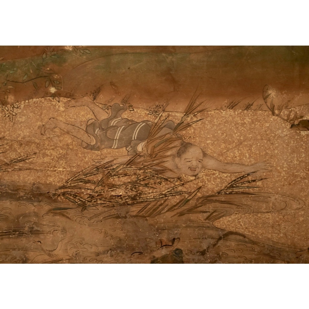 Paravent japonais à 2 panneaux époque Edo 17/18ème siècle | Biron 