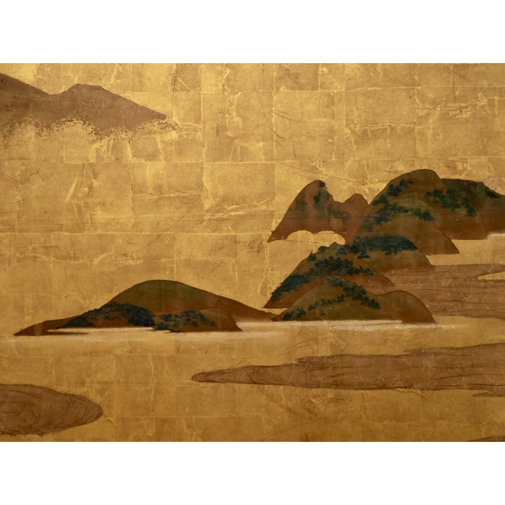 Paravent japonais à 2 panneaux époque Edo 17/18ème siècle | Biron 