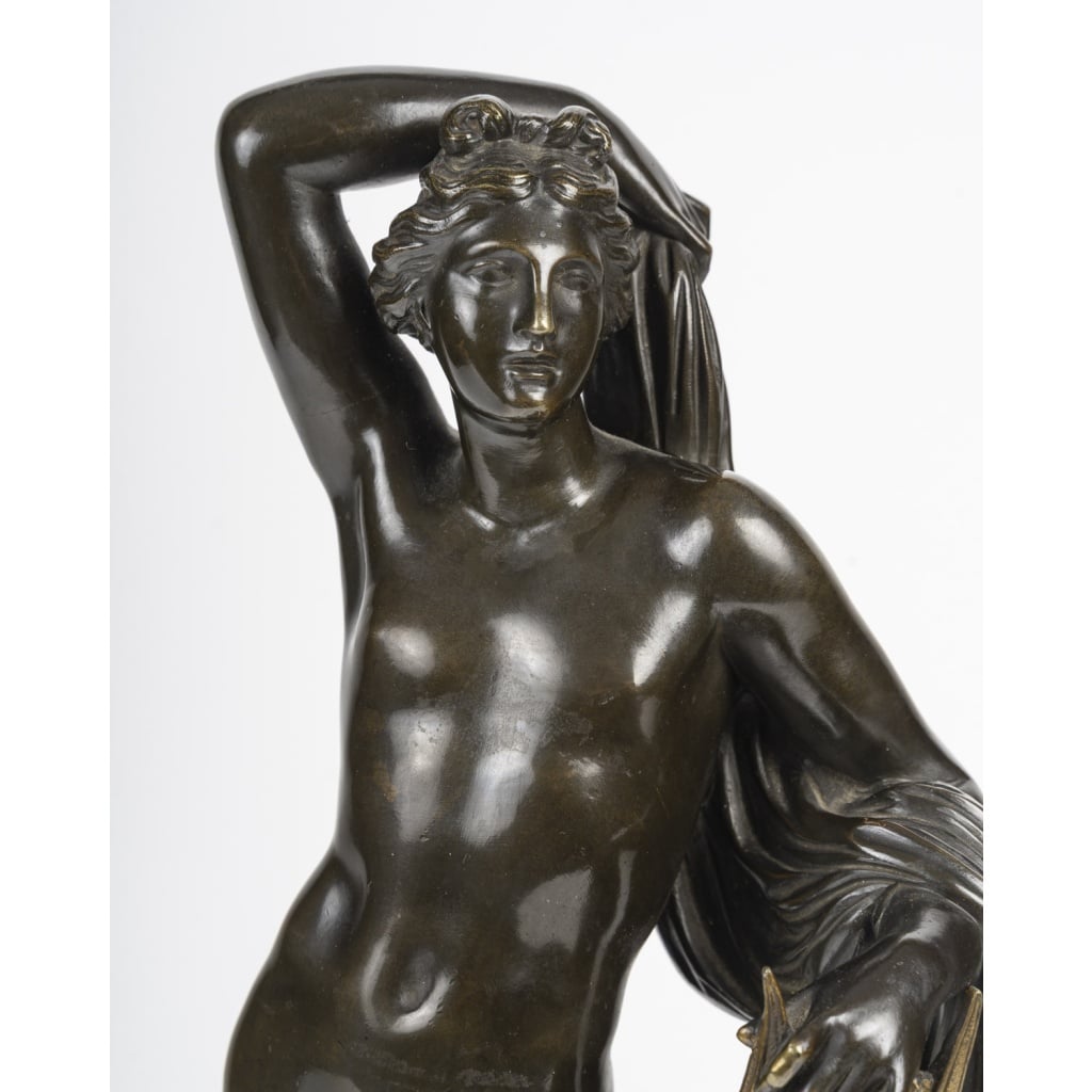 Bronze représentant Apollon accoudé à un arbre, 19 ème siècle. | Biron 