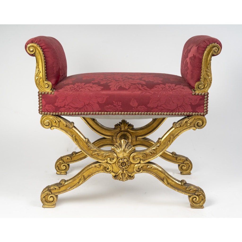 Tabouret curule avec accotoirs Napoléon III | Biron 