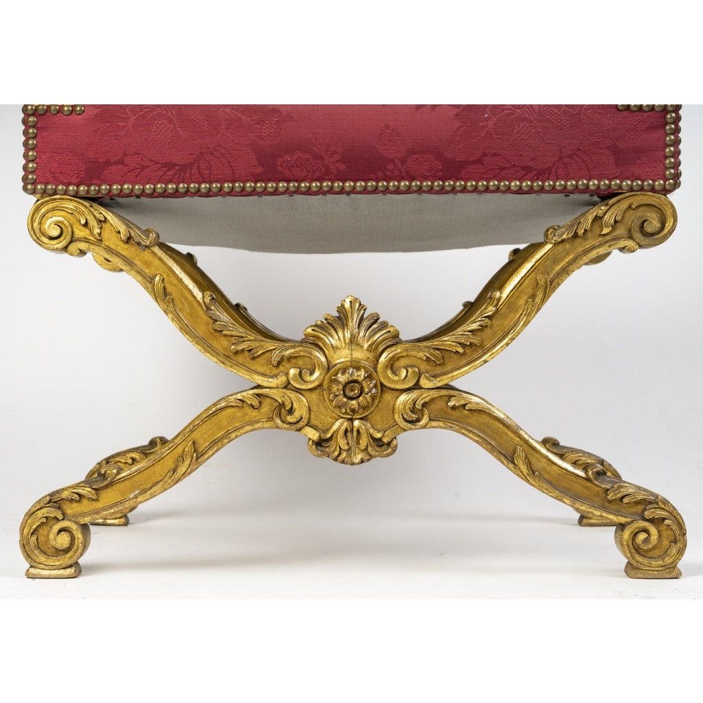 Tabouret curule avec accotoirs Napoléon III | Biron 