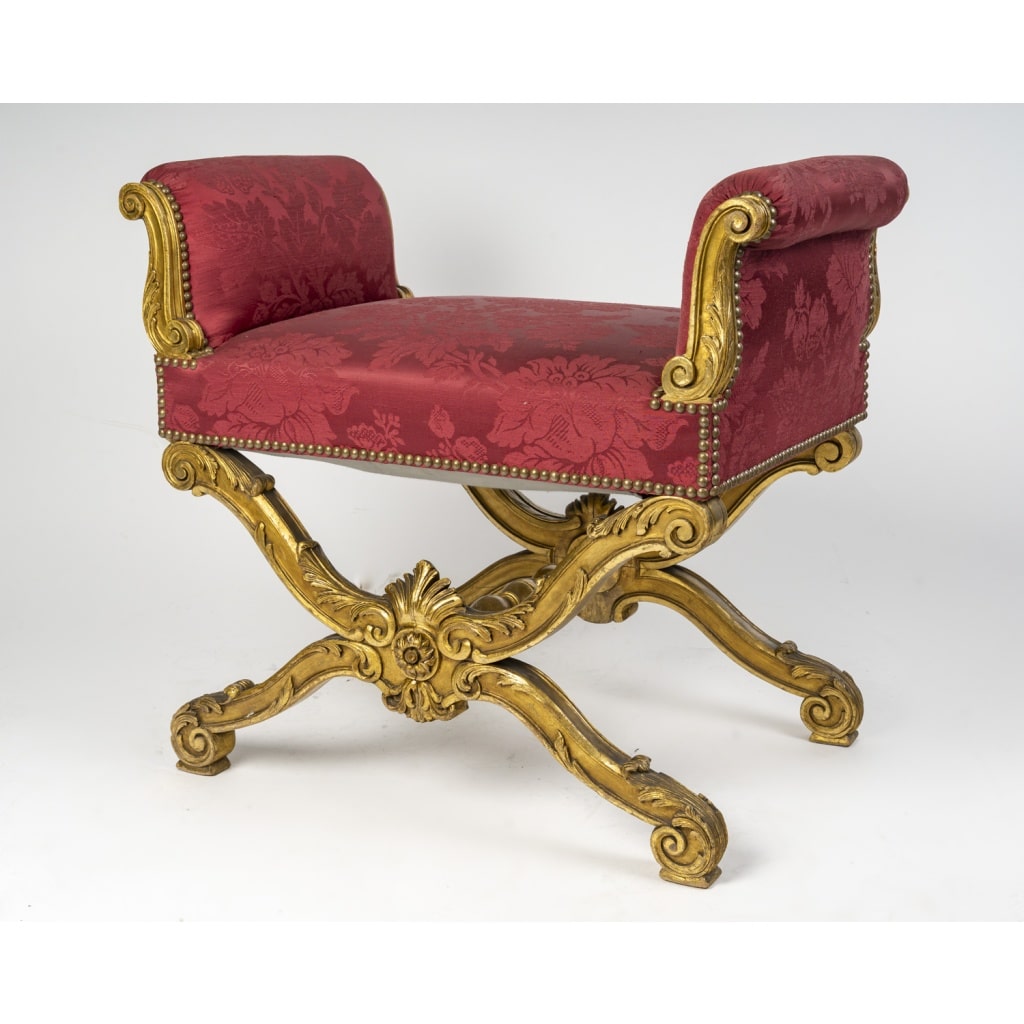 Tabouret curule avec accotoirs Napoléon III | Biron 