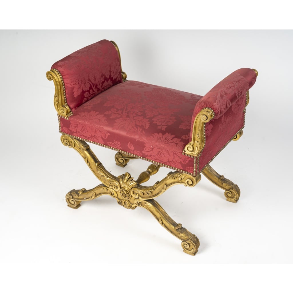 Tabouret curule avec accotoirs Napoléon III | Biron 