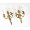 Paire d’Appliques en Bronze Ciselé à Deux Bras de Lumières de style Louis XVI | Biron 