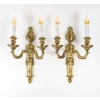 Paire d’Appliques en Bronze Ciselé à Deux Bras de Lumières de style Louis XVI | Biron 