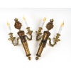Paire d’Appliques en Bronze Ciselé à Deux Bras de Lumières de style Louis XVI | Biron 