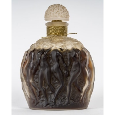 Flacon "Calendal" verre blanc patiné sépia de René LALIQUE pour Molinard