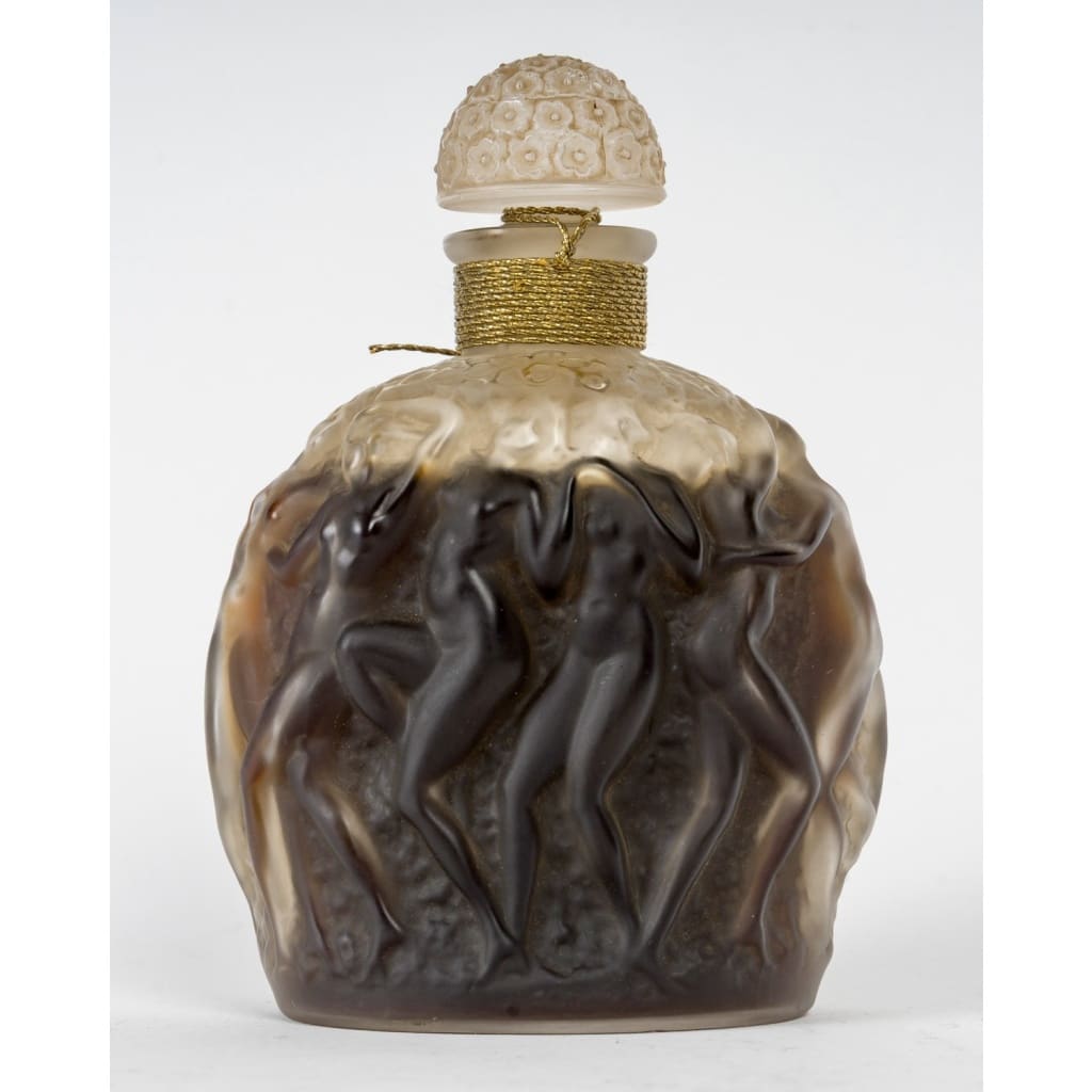Flacon « Calendal » verre blanc patiné sépia de René LALIQUE pour Molinard | Biron 