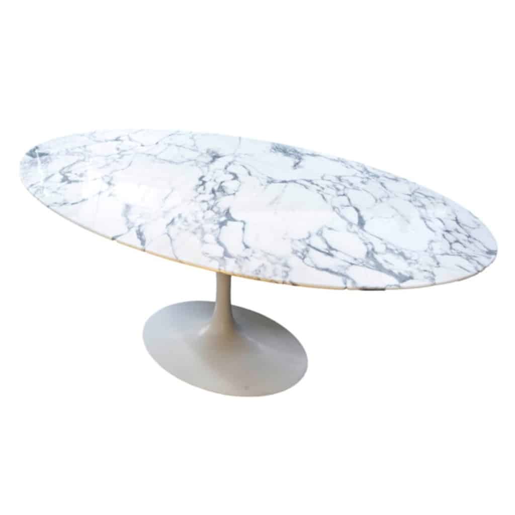 Eero SAARINEN (1910-1961) – KNOLL : Table Ovale 198 cm -Arabescato, Circa 1990 | Biron 