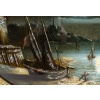 Marine, au Clair de Lune-Fixé sous-verre d’Epoque Louis-Philippe, circa 1840. | Biron 