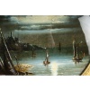 Marine, au Clair de Lune-Fixé sous-verre d’Epoque Louis-Philippe, circa 1840. | Biron 