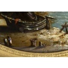 Marine, au Clair de Lune-Fixé sous-verre d’Epoque Louis-Philippe, circa 1840. | Biron 