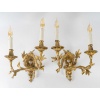 Série de quatre appliques en Bronze Ciselé à deux Bras de Lumières Italie vers 1850 | Biron 