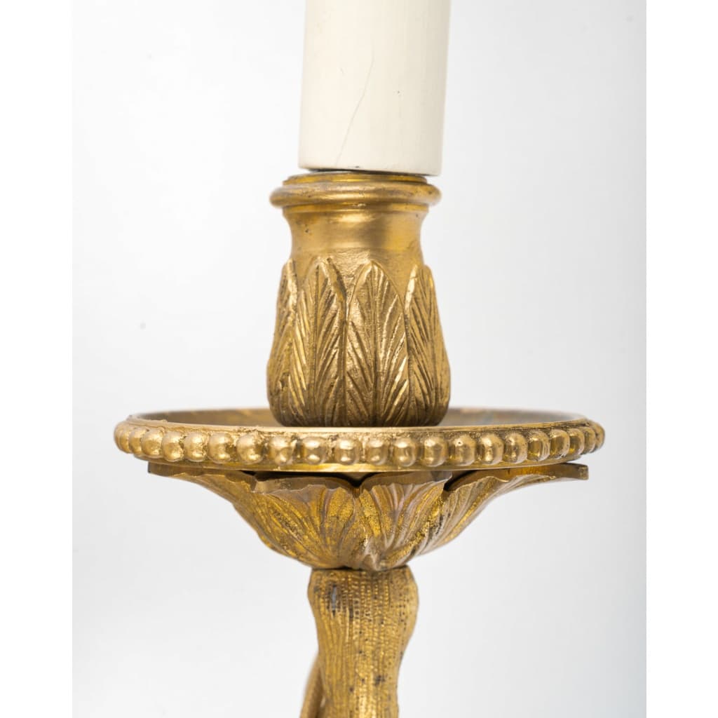 Série de quatre appliques en Bronze Ciselé à deux Bras de Lumières Italie vers 1850 | Biron 
