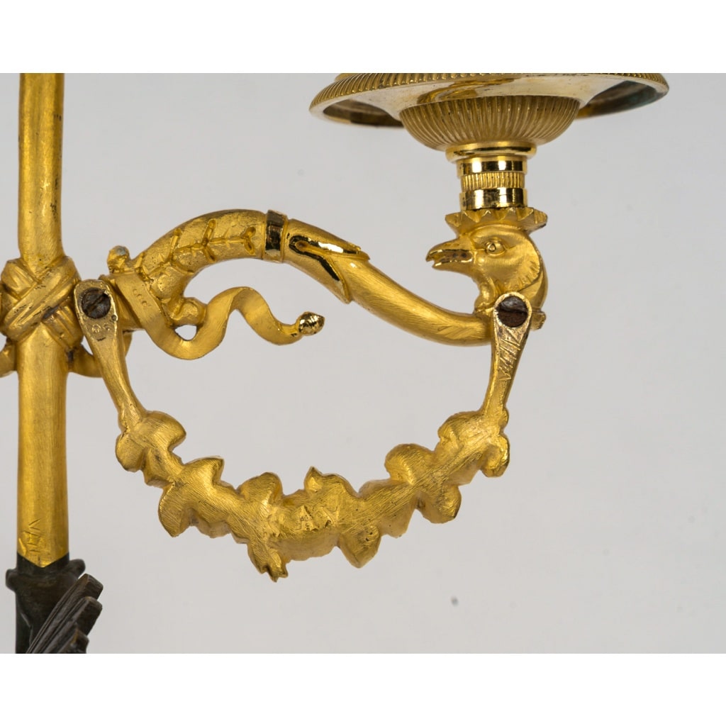 François Louis Savart – Paire de candélabres en bronze à décor d’Amours ailés, époque Empire | Biron 