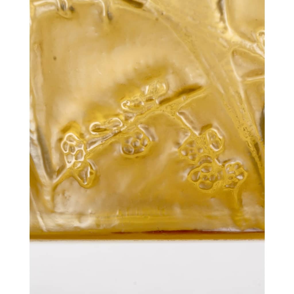 Vase « Perruches » verre butterscotch patiné sépia de René LALIQUE | Biron 