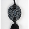 Pendentif « Guêpes » verre noir patiné blanc de René LALIQUE | Biron 