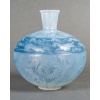 Vase « Lièvres » verre opalescent patiné bleu de René LALIQUE | Biron 