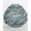 Vase « Oléron » verre blanc patiné bleu de René LALIQUE | Biron 