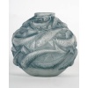 Vase « Oléron » verre blanc patiné bleu de René LALIQUE | Biron 