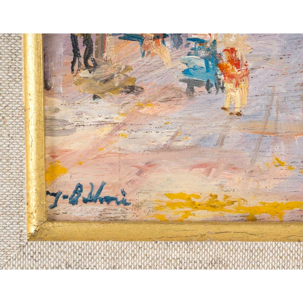 Serge Belloni (1925-2005) – Le Palais de Justice et les Bouquinistes huile sur bois vers 1990 | Biron 