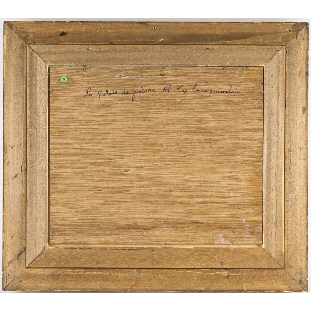 Serge Belloni (1925-2005) – Le Palais de Justice et les Bouquinistes huile sur bois vers 1990 | Biron 