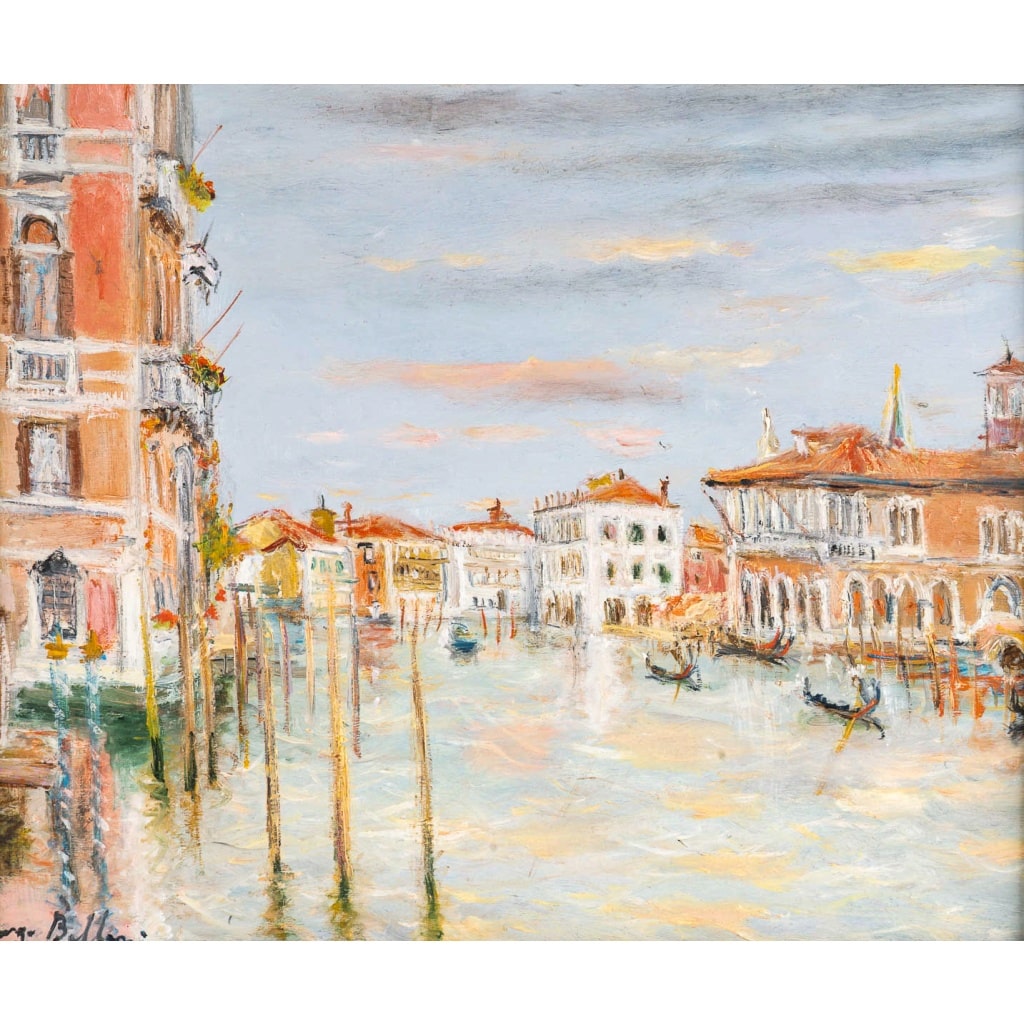Serge Belloni (1925-2005) – La Maison Rose sur le Grand Canal huile sur panneau vers 1994 | Biron 