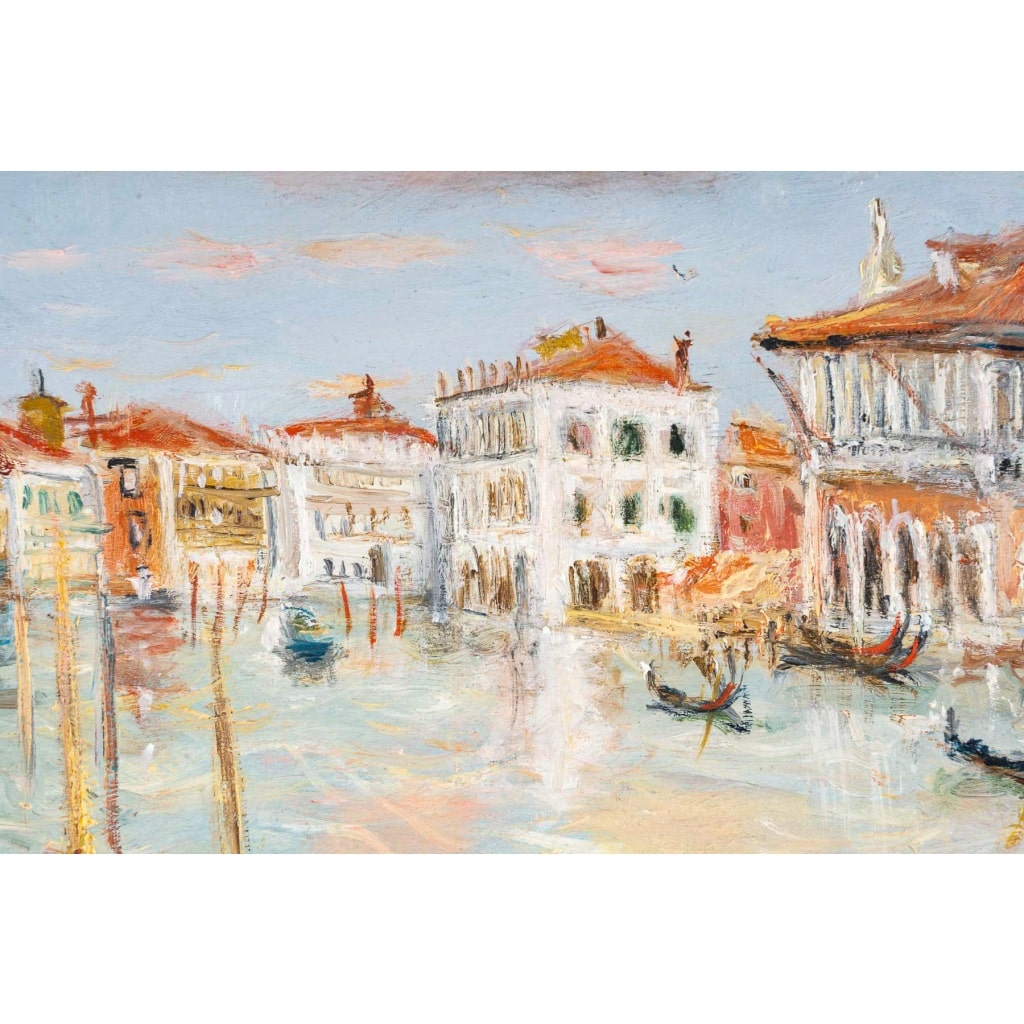 Serge Belloni (1925-2005) – La Maison Rose sur le Grand Canal huile sur panneau vers 1994 | Biron 