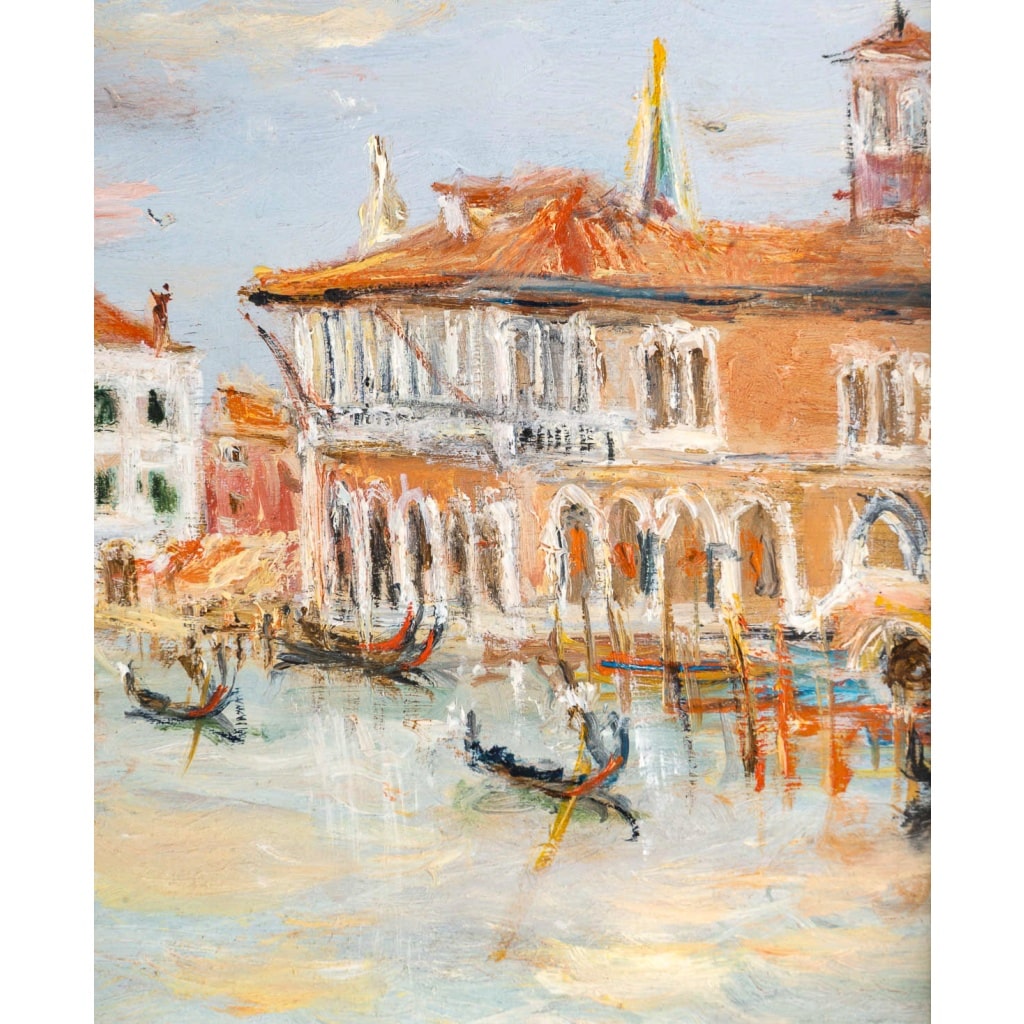 Serge Belloni (1925-2005) – La Maison Rose sur le Grand Canal huile sur panneau vers 1994 | Biron 