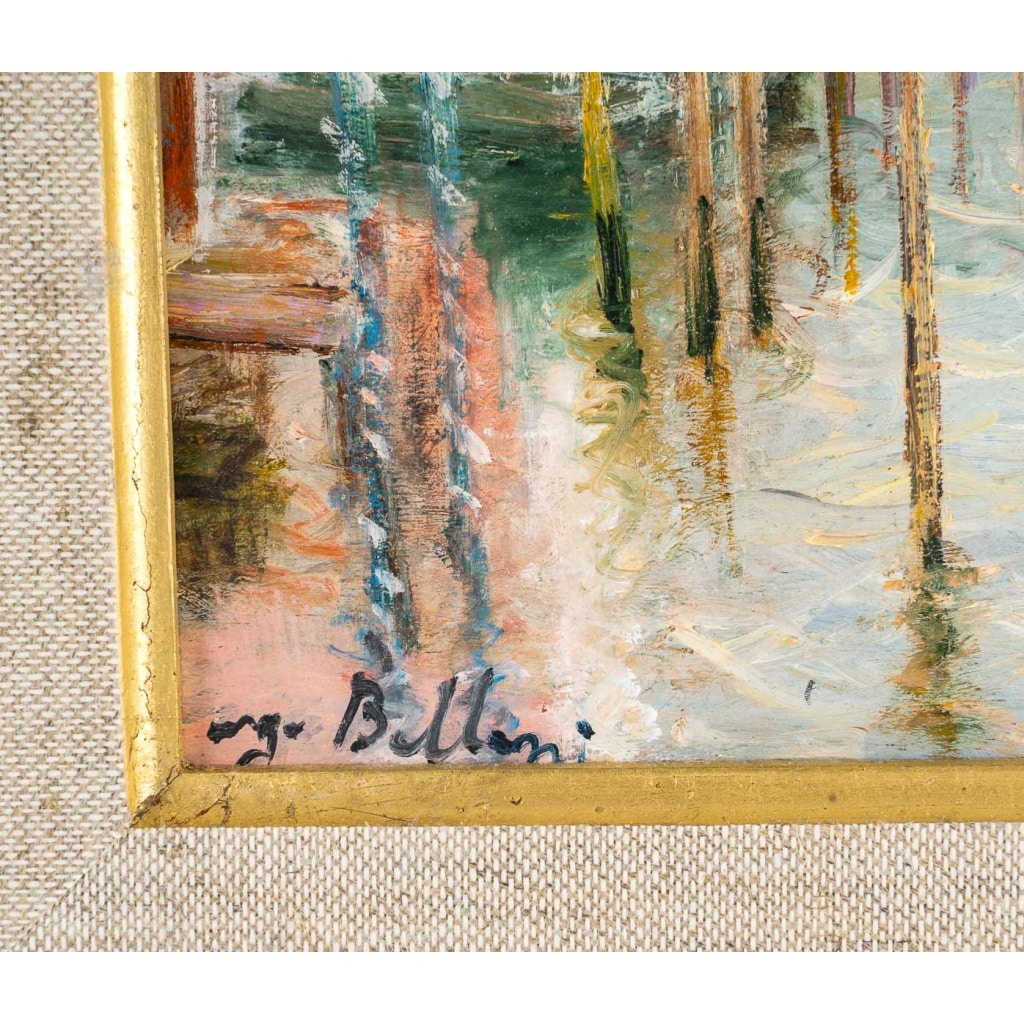 Serge Belloni (1925-2005) – La Maison Rose sur le Grand Canal huile sur panneau vers 1994 | Biron 