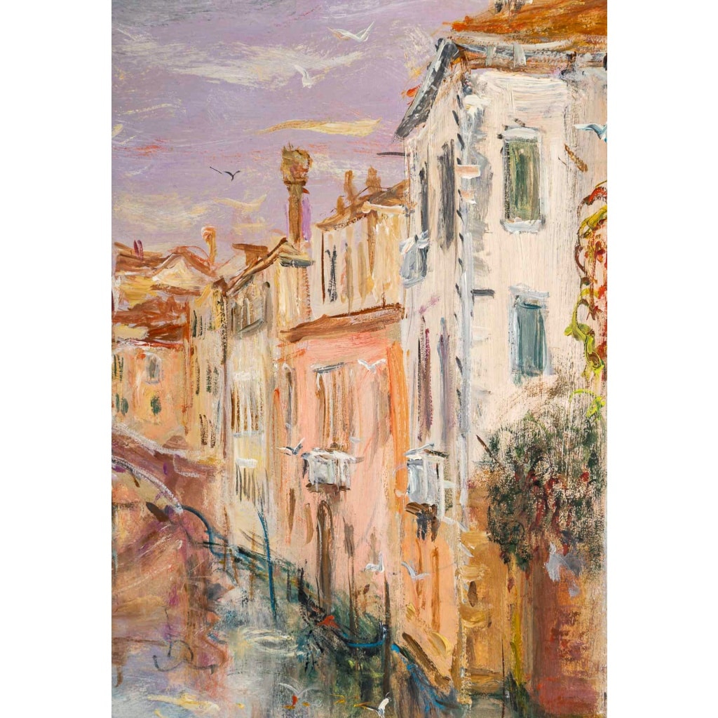 Serge Belloni (1925-2005) – Le Jardin du Poète à Venise huile sur panneau vers 1970 | Biron 