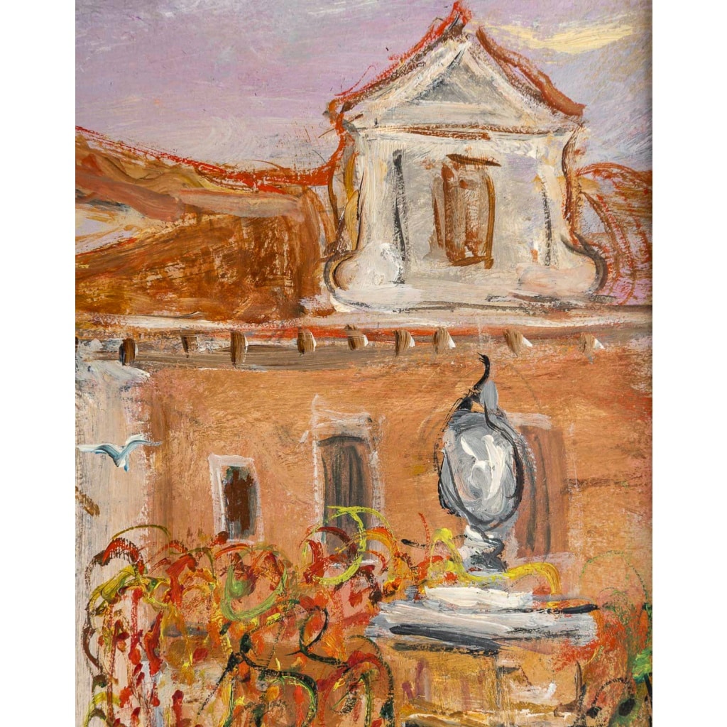 Serge Belloni (1925-2005) – Le Jardin du Poète à Venise huile sur panneau vers 1970 | Biron 