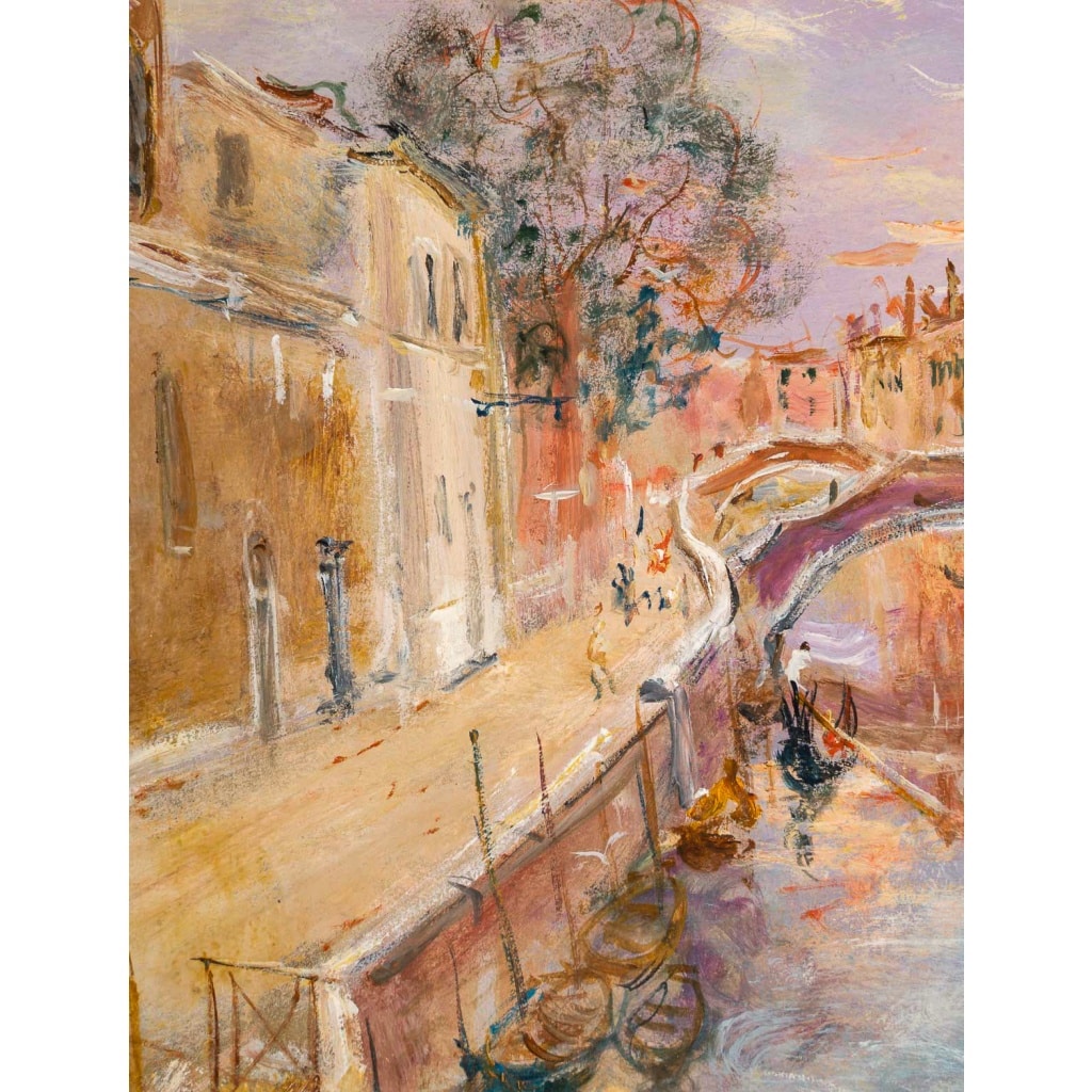 Serge Belloni (1925-2005) – Le Jardin du Poète à Venise huile sur panneau vers 1970 | Biron 