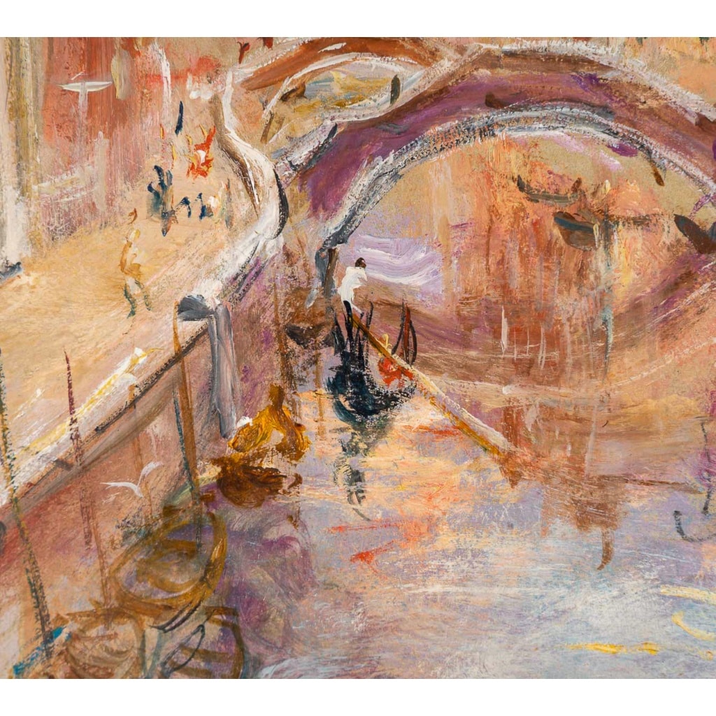 Serge Belloni (1925-2005) – Le Jardin du Poète à Venise huile sur panneau vers 1970 | Biron 