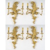 Suite de 4 appliques de style rocaille en bois sculpté et doré, circa 1900 | Biron 