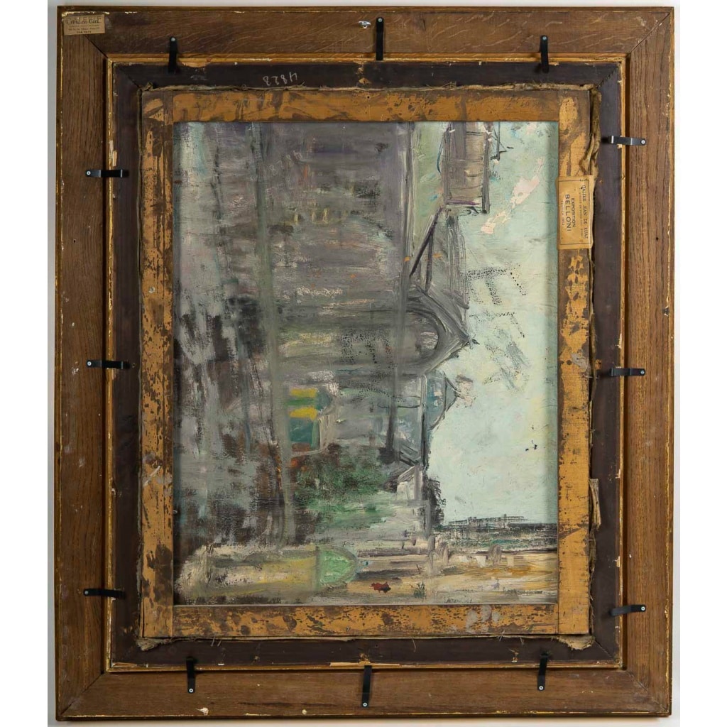 Serge Belloni (1925-2005) L’escalier de la rue du Calvaire à Montmartre huile sur toile vers 1953 | Biron 