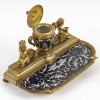 Encrier de Bureau et Bougeoirs en Bronze Doré et Émail Cloisonné – Fin XIXe siècle | Biron 