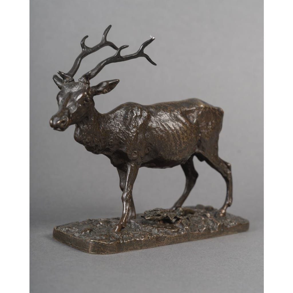Sculpture – Le Cerf Marchant , Pierre – Jules Mêne (1810-1879) – Bronze | Biron 