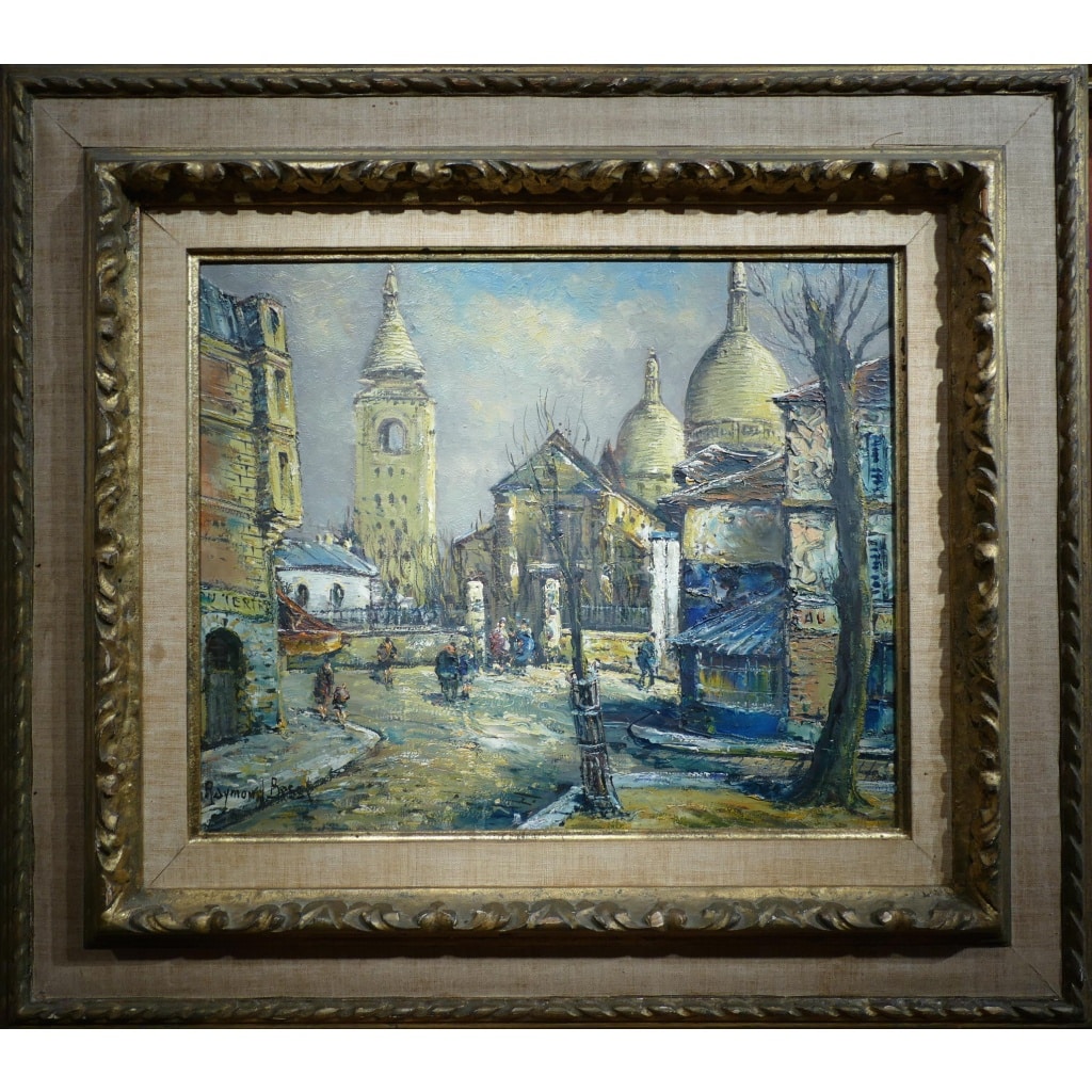 BESSE Raymond Peinture Française 20è Paris Montmartre La Place Du Tertre Huile Sur Toile Signée Certificat d’authenticité | Biron 
