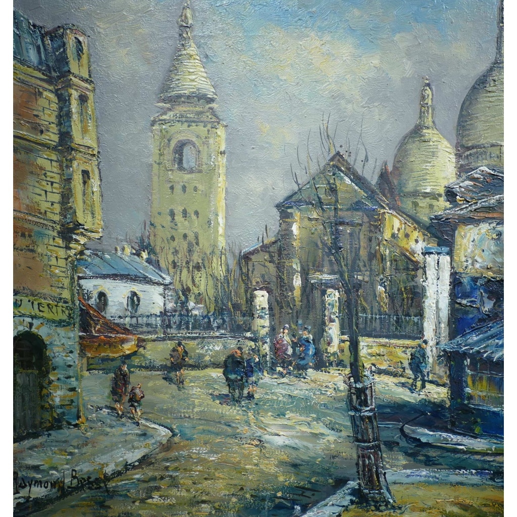 BESSE Raymond Peinture Française 20è Paris Montmartre La Place Du Tertre Huile Sur Toile Signée Certificat d’authenticité | Biron 