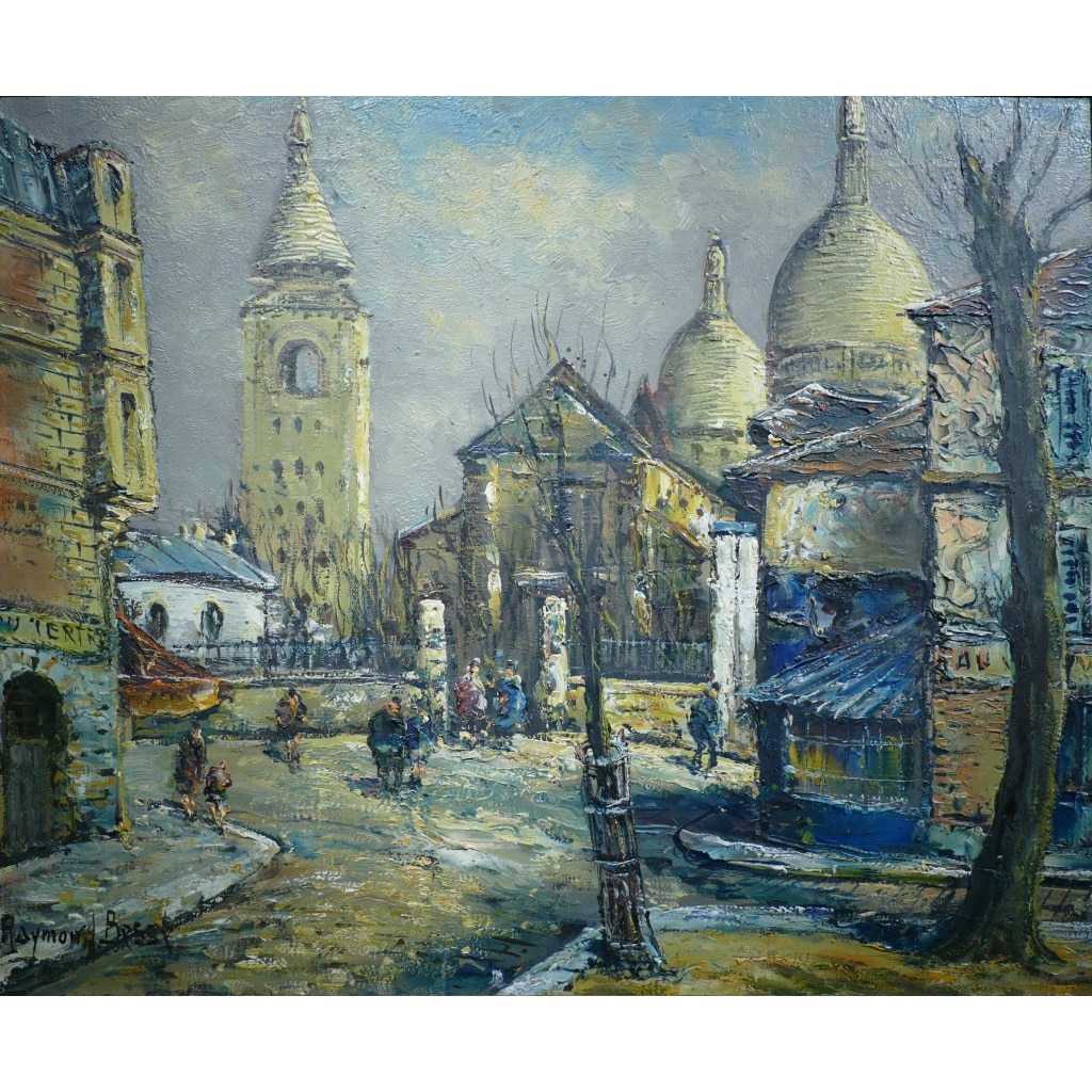 BESSE Raymond Peinture Française 20è Paris Montmartre La Place Du Tertre Huile Sur Toile Signée Certificat d’authenticité | Biron 