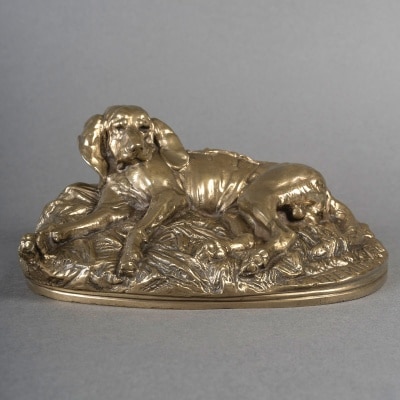Sculpture - Chien De Meute , Emmanuel Frémiet (1824-1910) - Bronze
