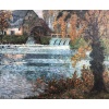 CHIGOT Eugène Tableau Français Le moulin à eau sur la rivière Huile sur toile signée Certificat | Biron 