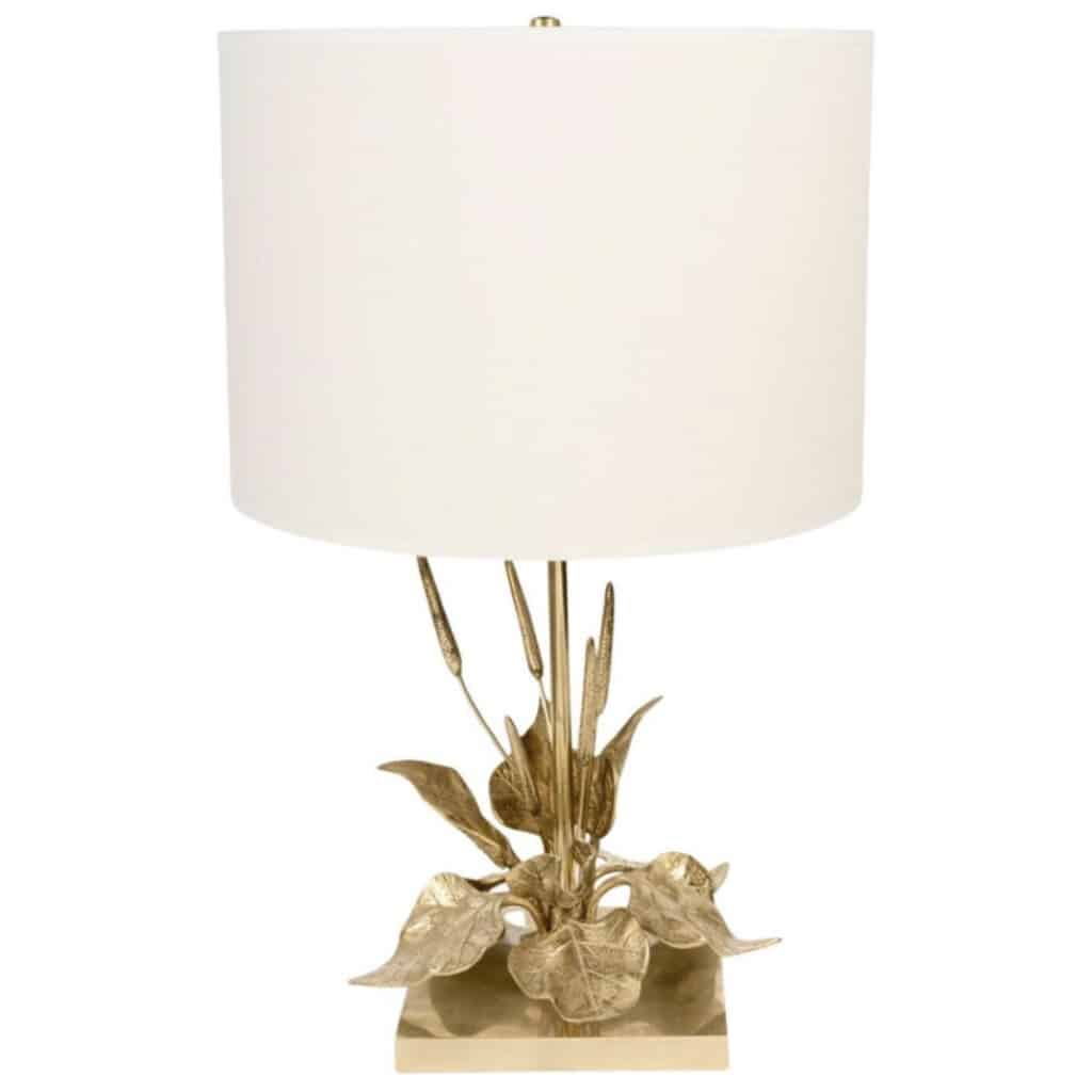 1970 Lampe à poser florale en bronze de la Maison Charles Pegay | Biron 