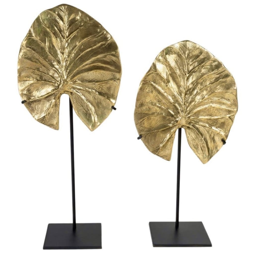 1970 Feuille en bronze doré dessinée par Christiane Charles Maison Charles | Biron 