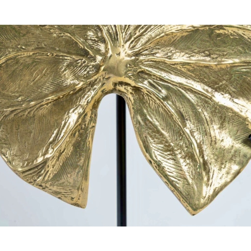 1970 Feuille en bronze doré dessinée par Christiane Charles Maison Charles | Biron 