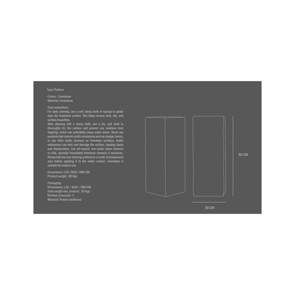 Colonne, gaine en Calcaire, œuvre contemporaine. | Biron 